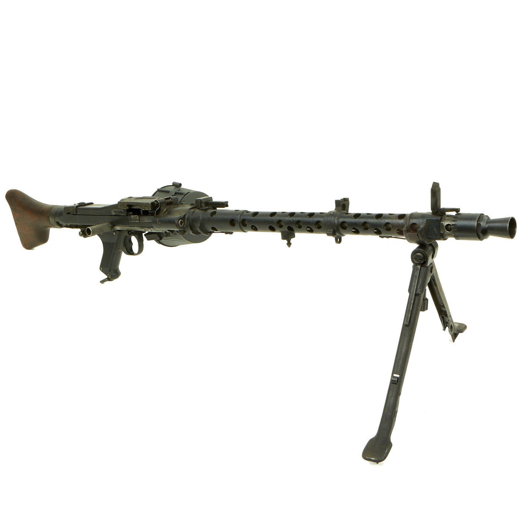 Original German WWII MG 34 Display Machine Gun by Gustloff-Werke with Basket Carrier - dated 1942 Original Items
