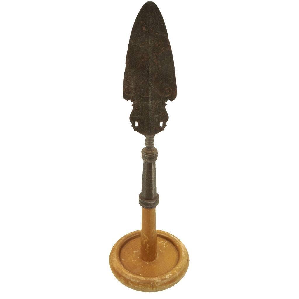 Original 18th Century English Era Sergeant's Spontoon Spearhead with Queen Anne Royal Cypher c.1702-1714 Original Items