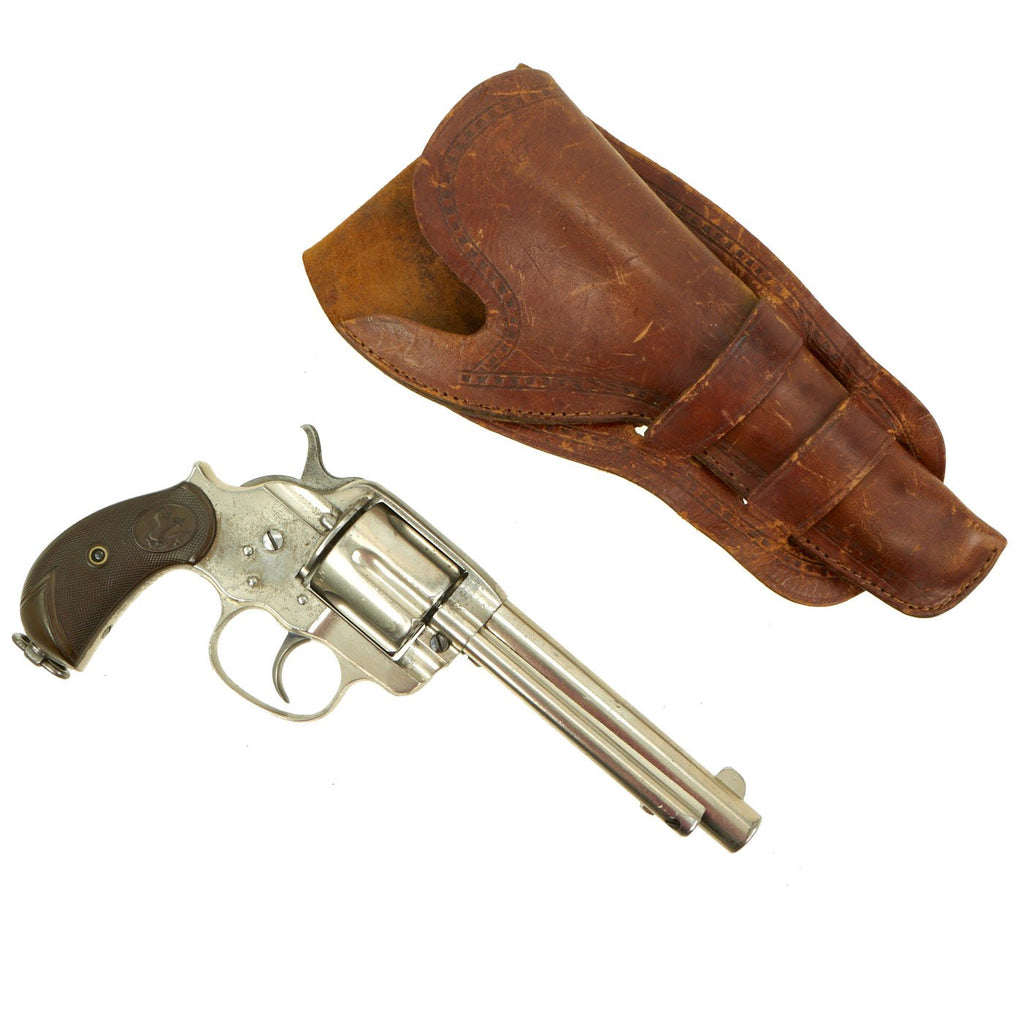 Original U.S. Colt Nickel Plated M-1878 Frontier Six Shooter .44-40 D.A. Revolver made in 1891 in Holster - Serial 29303 Original Items