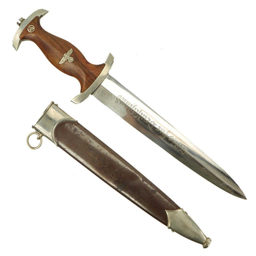Original German Early WWII SA Dagger by Rare Maker Wilhelm Kober of Suhl with Scabbard Original Items