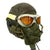 Original U.S. WWII Army Air Forces Aviator Flight Set - A-11 Flying Helmet with Earphones, AN6530 Goggles, A-14 Oxygen Mask Original Items