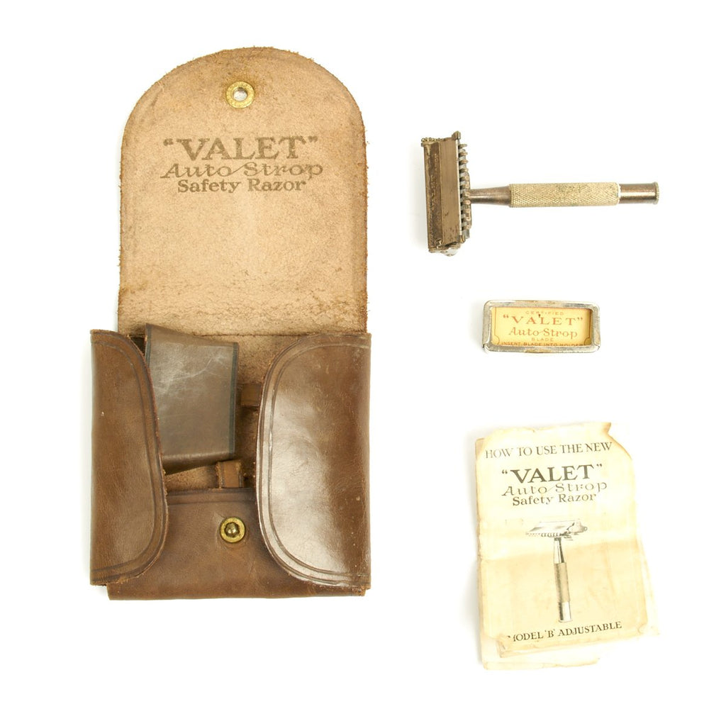 Original British WWI Officer's Safety Razor Shaving Set in Leather Carrier by Autostrop Original Items