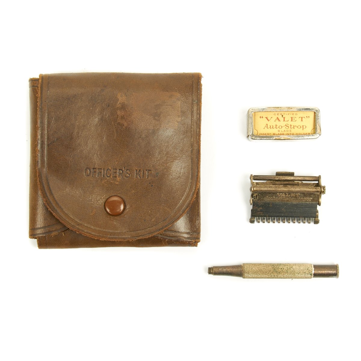 Original British WWI Officer's Safety Razor Shaving Set in Leather Car ...