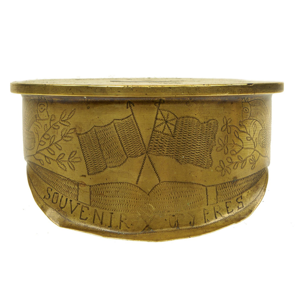 Original British WWI Trench Art Brass 4.5 inch Artillery Shell Model Officer's Visor Cap - dated 1916 Original Items