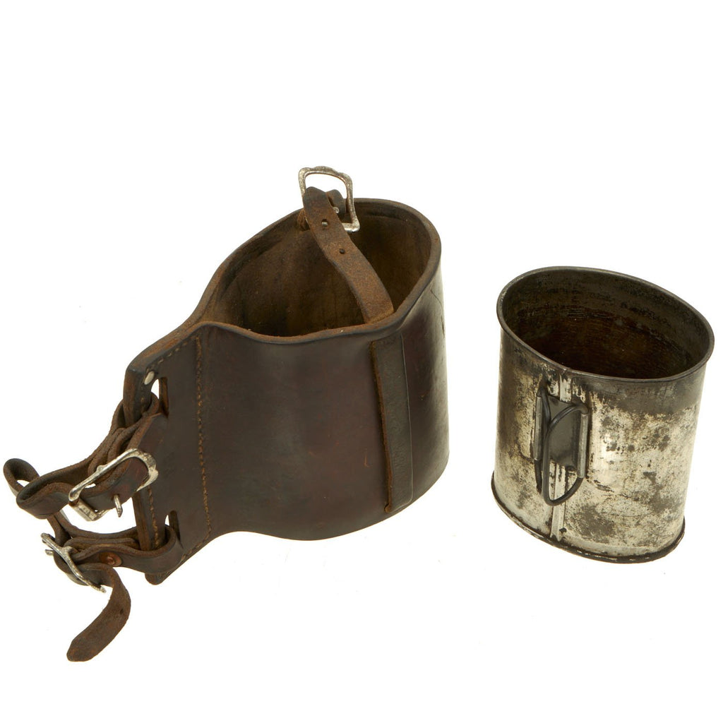 Original British Victorian Officer’s Plated Mess Tin with Leather Carrier from Blair Castle Auction Original Items