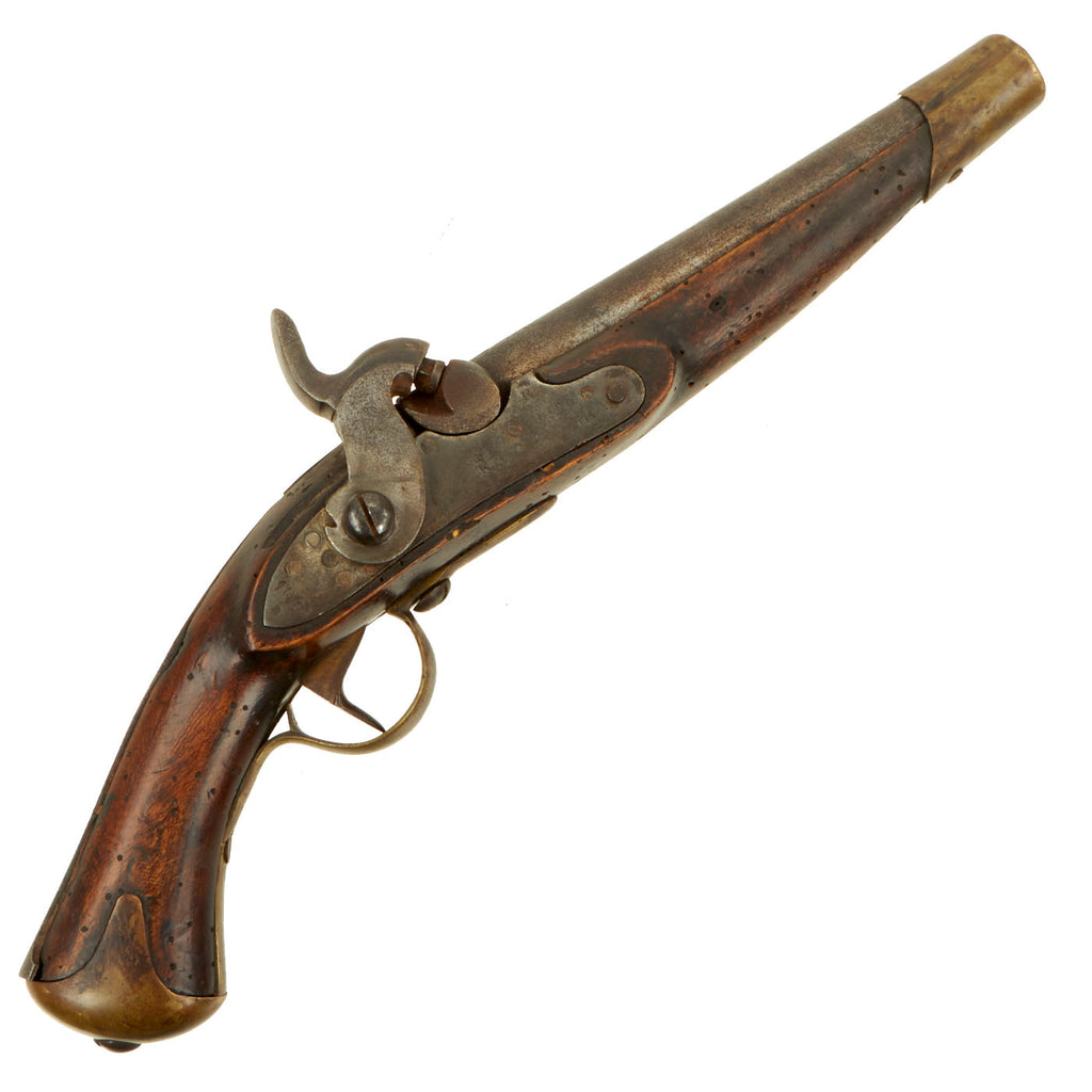 Original Norwegian M-1831/46 Percussion Dragoon Pistol Cut for Shoulder Stock with Notched Hammer - Serial 1043 Original Items