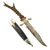 Original Early 20th Century German Antler Horn Hunting Knife - Nickel Silver Mounted with Scabbard Original Items