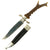 Original Early 20th Century German Antler Horn Hunting Knife - Nickel Silver Mounted with Scabbard Original Items