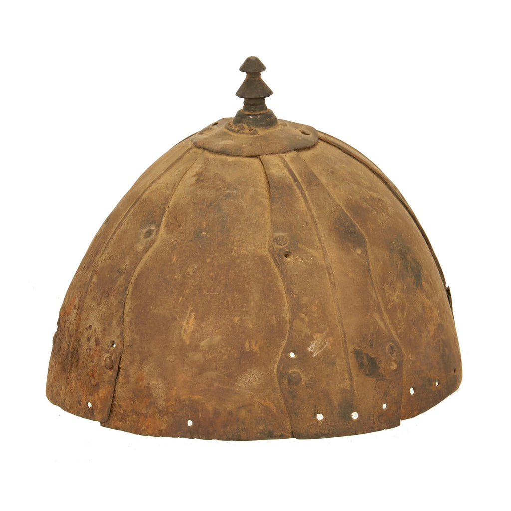 Original Tibetan 17th Century / 18th Century 8 Panel Lamellar Armor Helmet - Made For High Ranking Soldier Original Items