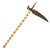 Original Ornate Indian 17th-18th Century Mughal Zahgnal Battle Axe with Decorated Bone Handle Original Items