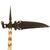 Original Ornate Indian 17th-18th Century Mughal Zahgnal Battle Axe with Decorated Bone Handle Original Items