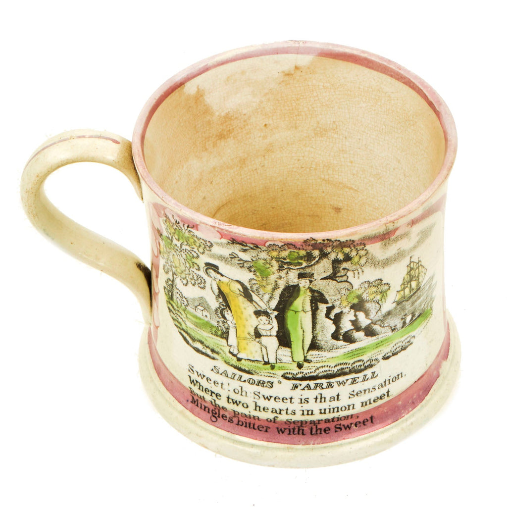 Original British Napoleonic Wars Royal Navy Shaving Mug - Glazed Earthenware Original Items