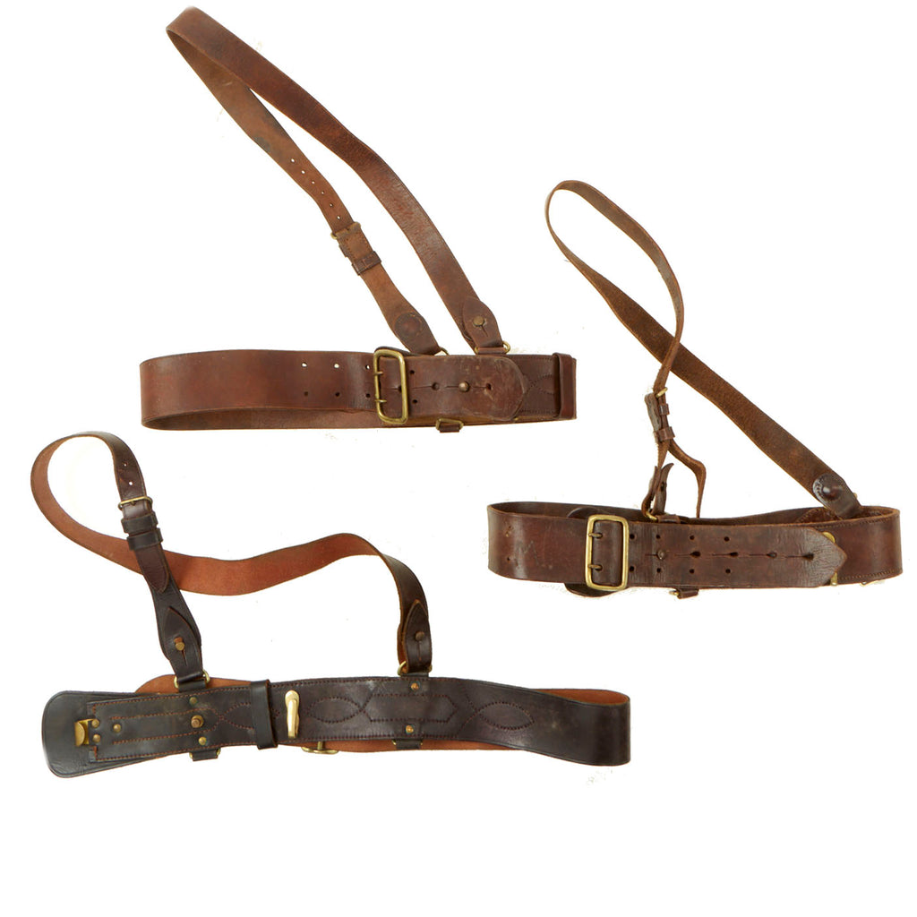 Original U.S. & British Sam Browne Belt Lot - 3 Items Original Items
