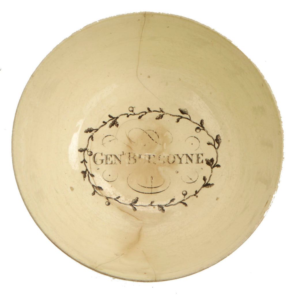Original British Patriotic Bowl Endorsing Gen. John Burgoyne, who Lost at the U.S. Revolutionary Battle at Saratoga Springs in 1777 Original Items