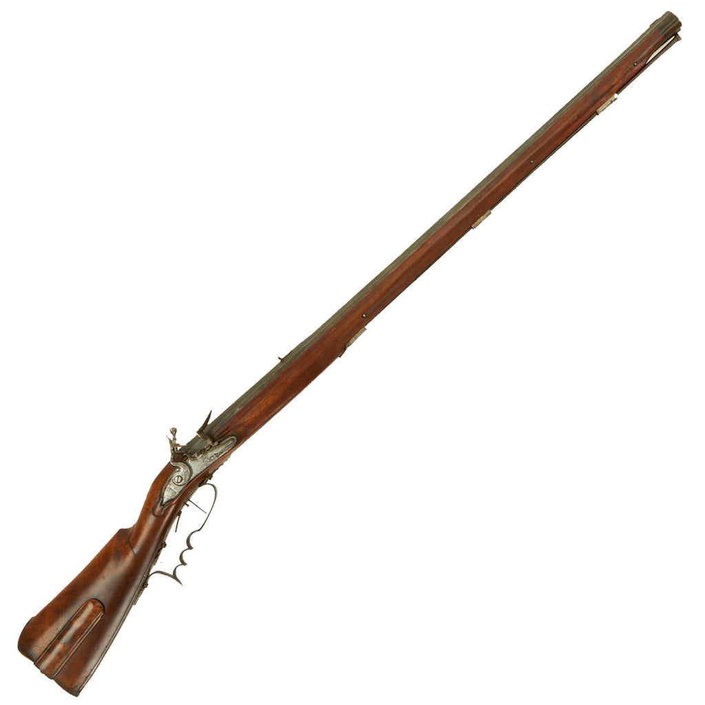Original U.S. Revolutionary War Era German - Dutch Large Flintlock Jäger Rifle with Heavy Octagonal Barrel and Set Trigger - circa 1750 Original Items