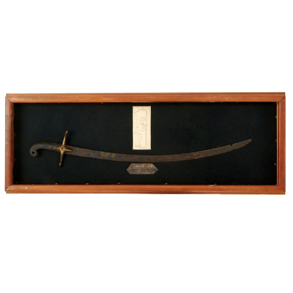 Original War of 1812 British Officer’s Mameluke Sword Recovered from the Battlefield of the Battle of Chippawa (1814) in Frame Original Items