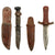 Original U.S. WWII Fighting Knife Set of Two Lot - USN Mark 1 Fighting Knife by Henry Boker & Co and Cuustom Made Original Items