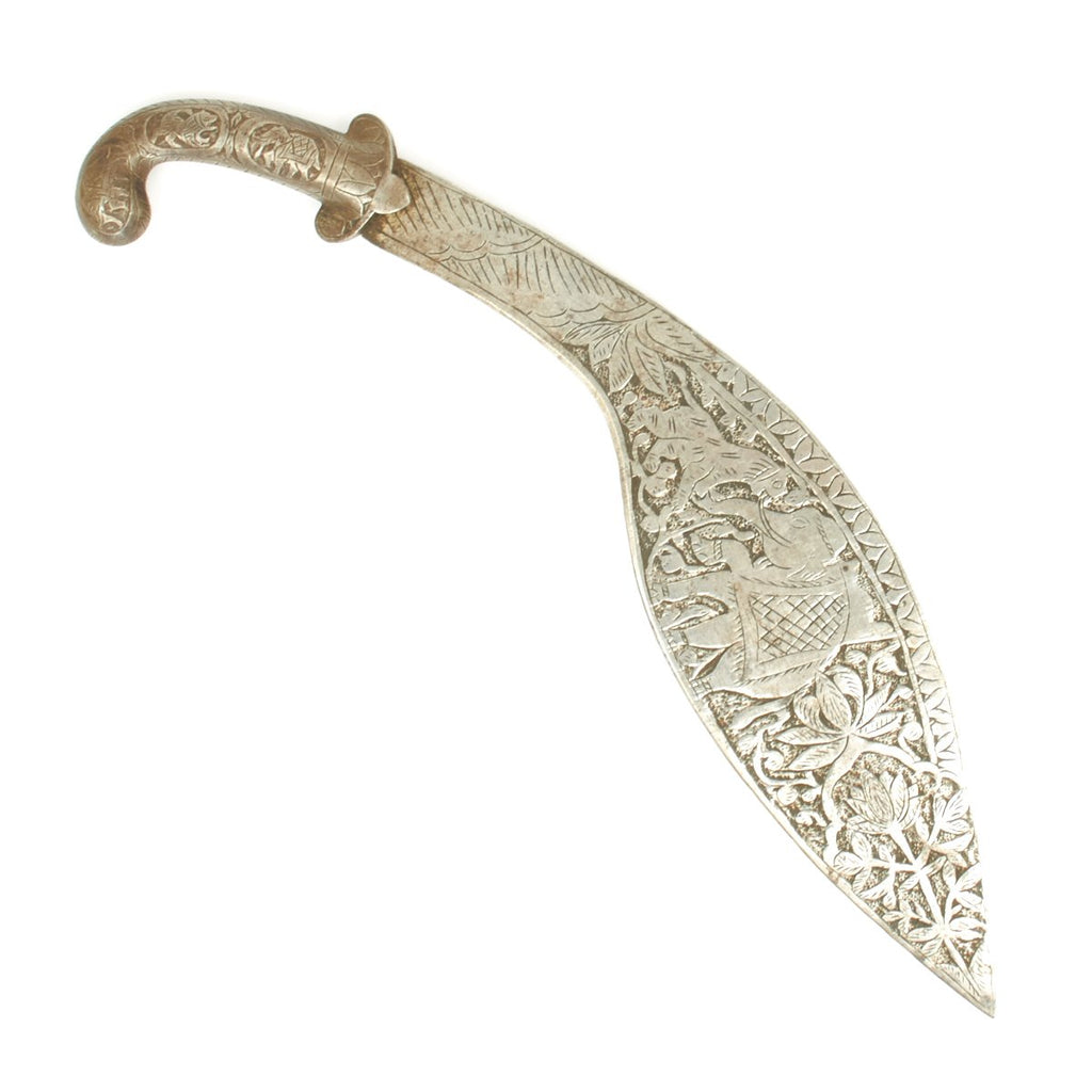 Original Victorian Era Nepalese Ceremonial Kukri Fighting Knife - Fully Embossed Original Items