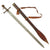 Original Victorian Era Sudanese Mahdi Dervish Kaskara Broadsword with Leather Scabbard and Body Sling c.1870 Original Items