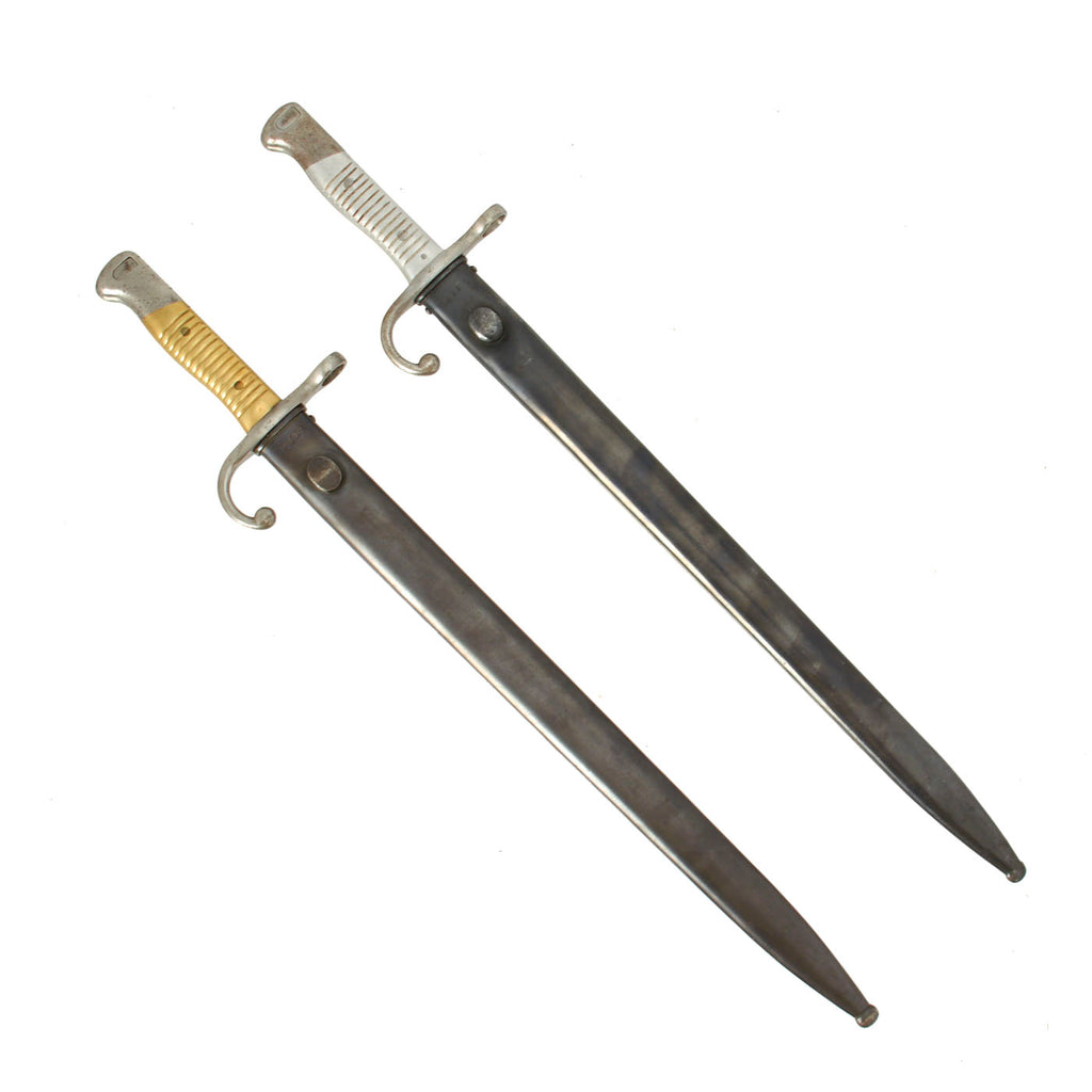 Original Set of Two Argentine Mauser M1891 Bayonets by WKC - One Aluminum & One Brass Grip Original Items