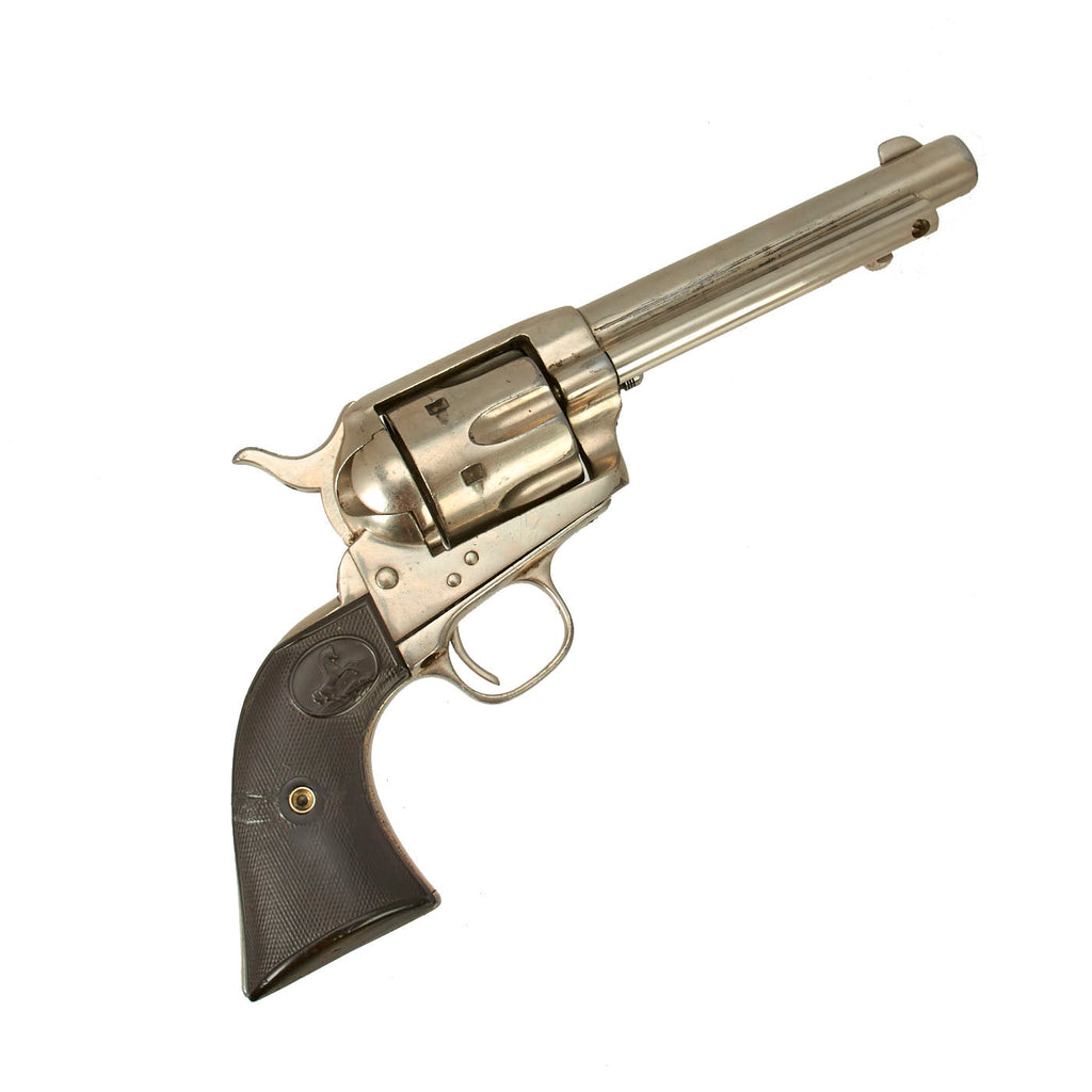 Original U.S. Nickel Plated Colt Frontier Six Shooter .44-40 Revolver with 5 1/2" Barrel made in 1883 - Serial 96621 Original Items