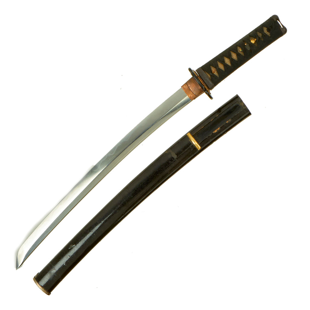 Original 15th - 16th Century Japanese Wakizashi Short Sword with Handmade Blade & Lacquered Scabbard Original Items