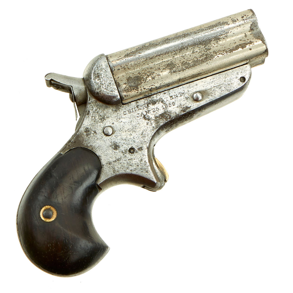 Original Rare U.S. 19th Century Sharps Model 4A "Bulldog" .32 Rimfire 4 Barrel Pepperbox Pistol - Serial 8619 Original Items