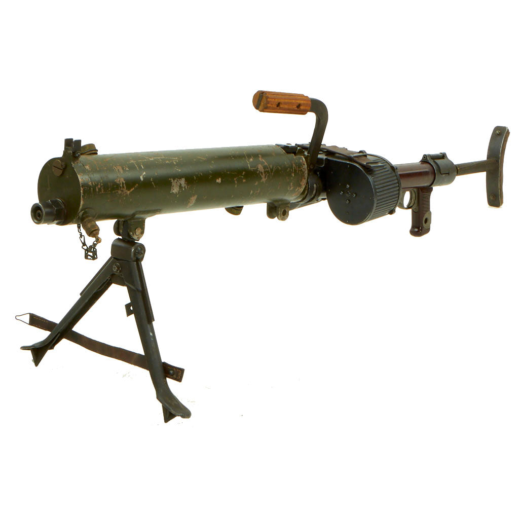 Original German WWII Rheinmetall Romanian ST-61 MG 15 Water Cooled Display Gun with Saddle Drum Magazine Original Items