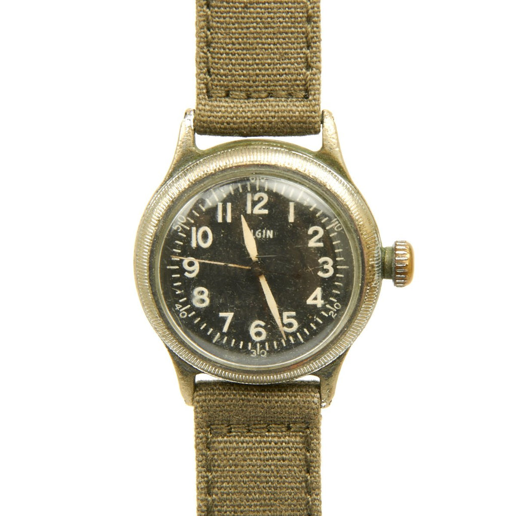 Original U.S. WWII 1945 Type A-11 USAAF Wrist Watch by Elgin - Fully Functional Original Items