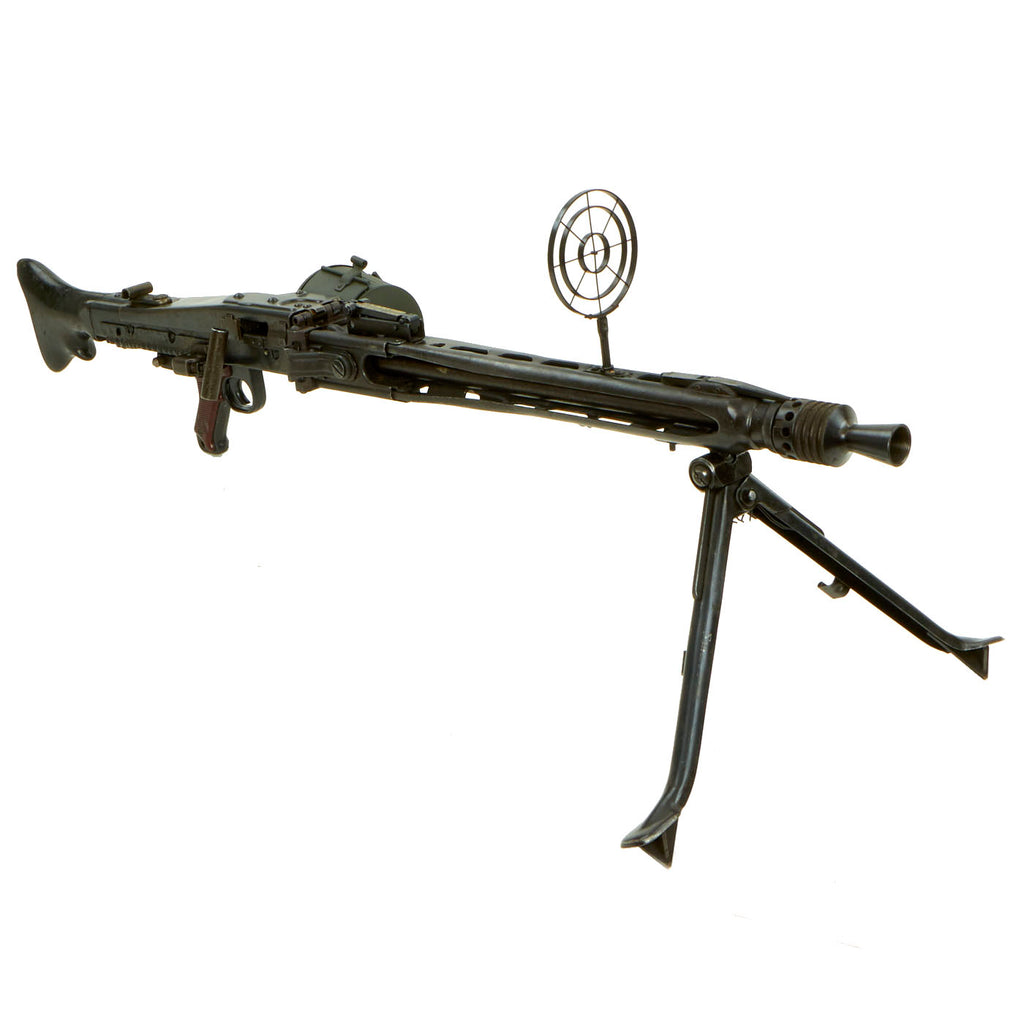Original German WWII MG 42 Display Machine Gun by Mauser with Bakelite Butt Stock & Belt Drum - made in 1943 Original Items