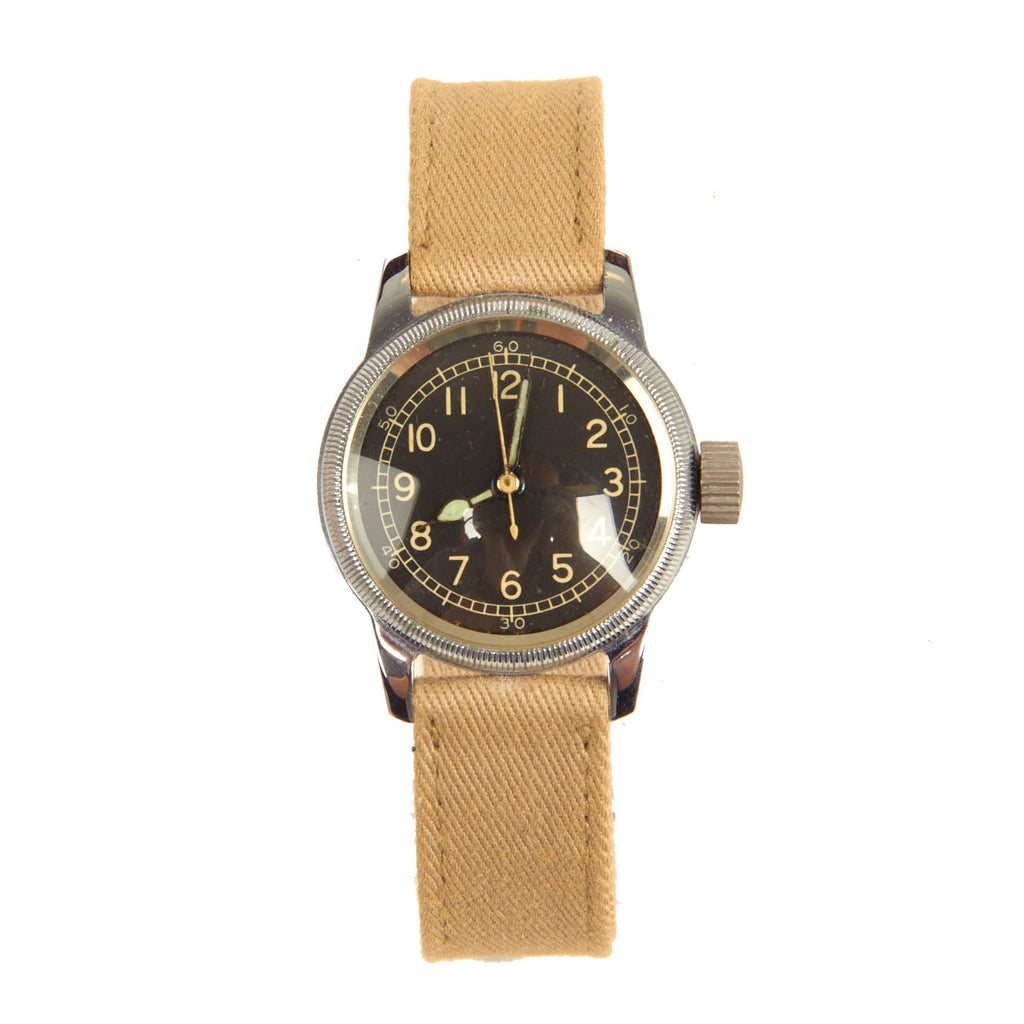 Original U.S. WWII 1944 Type A-11 USAAF Wrist Watch by Bulova with Rare Silver Case - Fully Functional Original Items