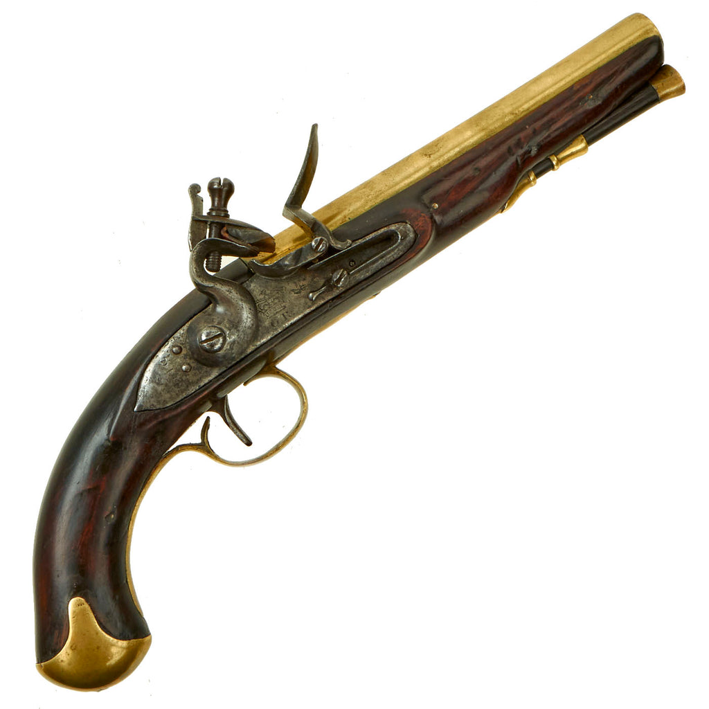 Original British Napoleonic Brass Barrel Flintlock Pistol by Durs Egg made for Philippe d'Auvergne, Prince of Bouillon circa 1796 Original Items