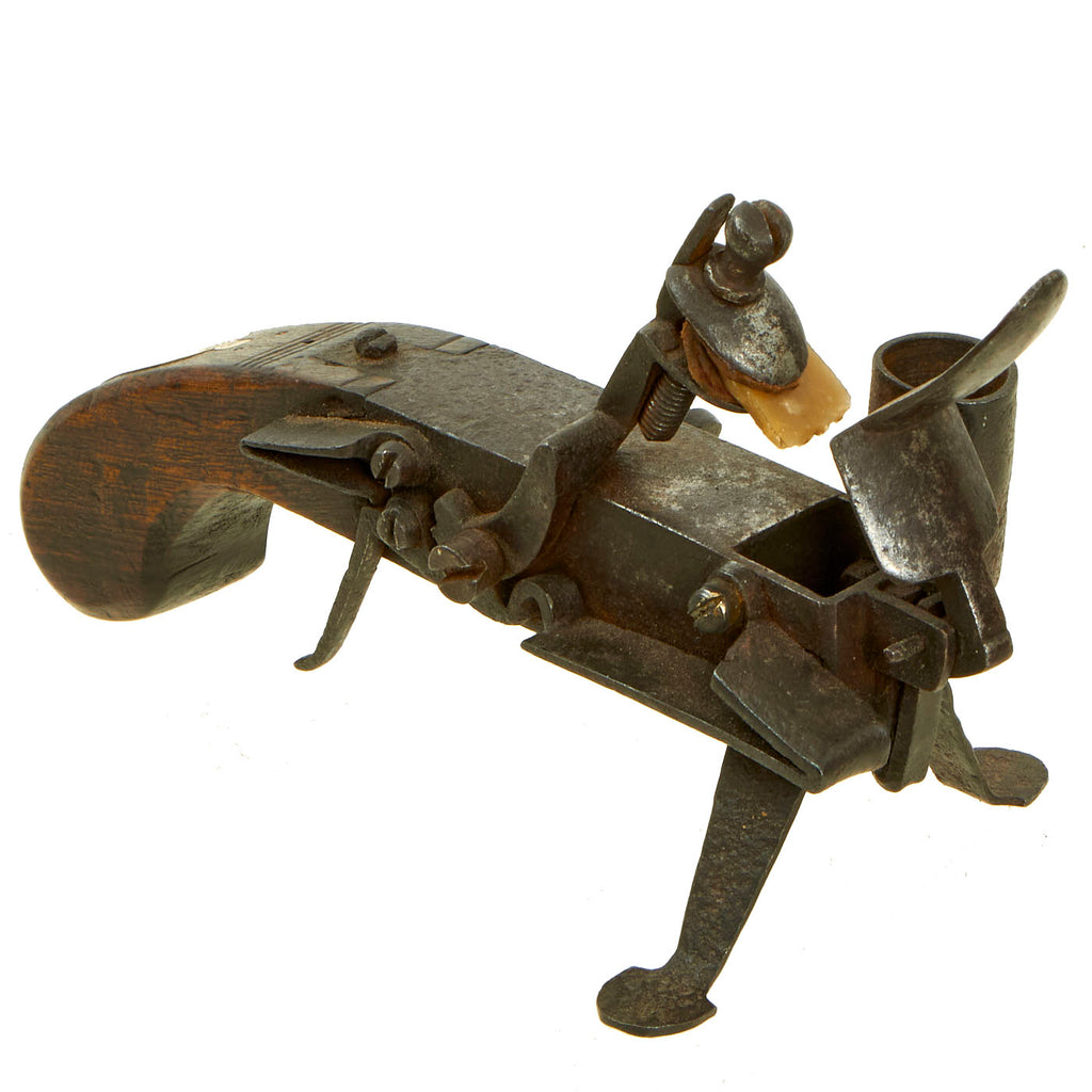 Original Early American Iron Flintlock Tinder Lighter with Plaque Engraved to Sun Inn, Bethlehem PA - Still in Existence Original Items