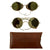 Original Set of Two British WWI Era Aviator Sunglasses in Different Styles - One with Case Original Items