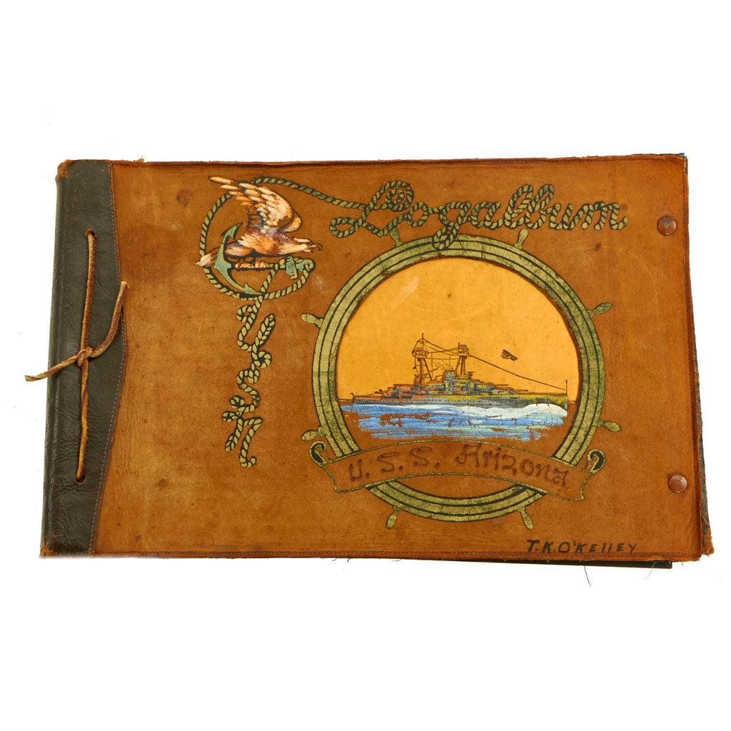 Original U.S. Pre-WWII U.S.S. Arizona Photo Album Featuring Pictures of James Cagney, Gloria Stuart and Pat O’Brien From The Movie “Here Comes The Navy” Original Items