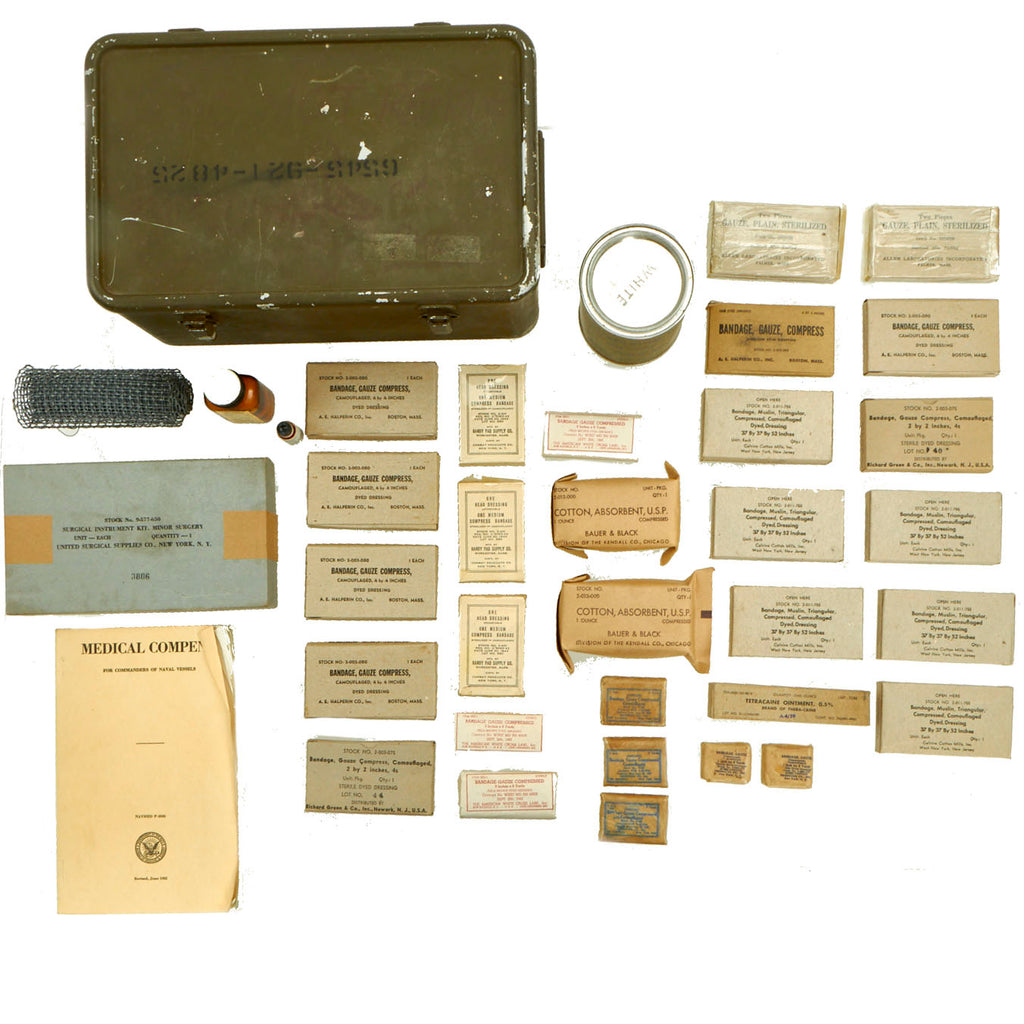 Original U.S. Vietnam War US Navy Lifeboat and Patrol Torpedo Boat First Aid Kit - Complete Original Items