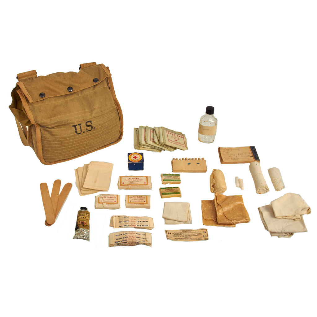 Original U.S. WWI Medic’s First Aid Bag Loaded with Period Medical Supplies Original Items
