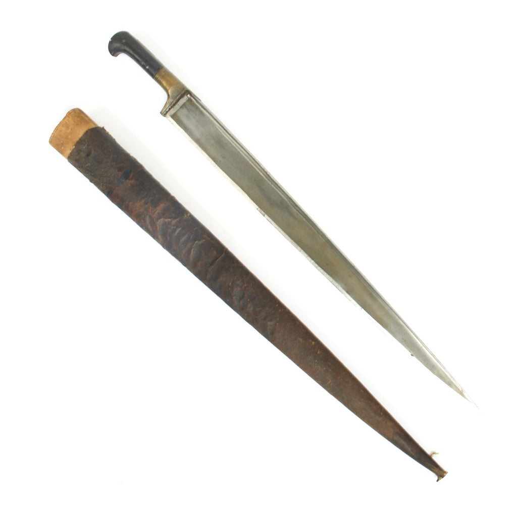 Original Victorian Afghan Khyber Pass Pesh-kabz Long Knife with Scabbard - 2nd Afghan War 1878-1898 Original Items