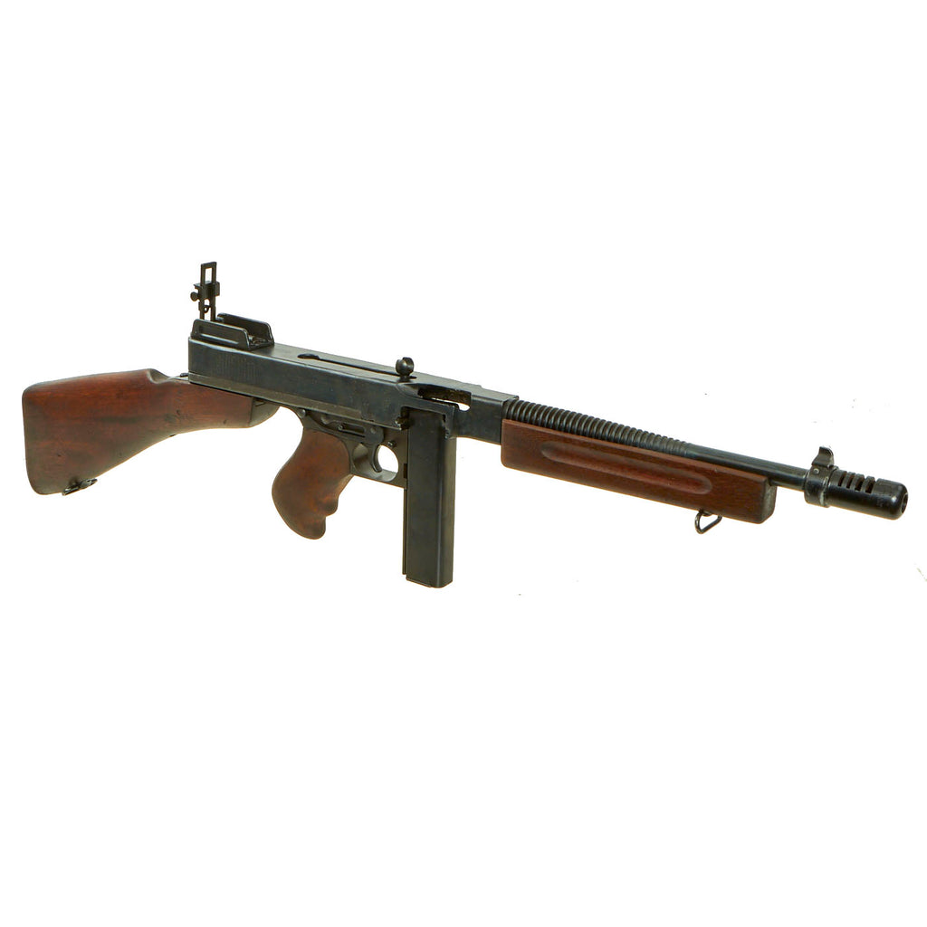 Original U.S. WWII Thompson M1928A1 Display Submachine Gun Serial No. A.O. 49397 - Original WW2 Parts Original Items