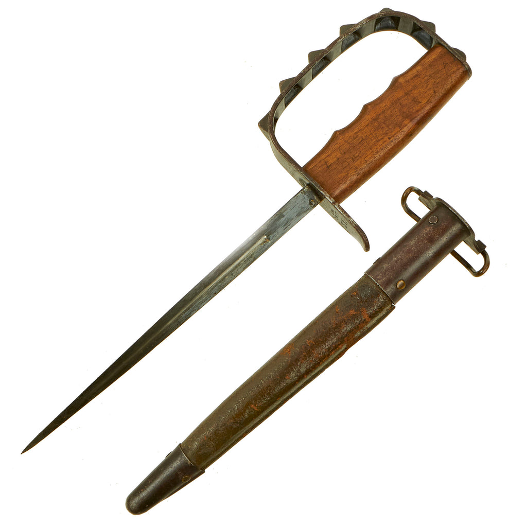 Original U.S. WWI M1917 Trench Knife by L.F. & C. dated 1917 with Scabbard by Jewell dated 1918 Original Items