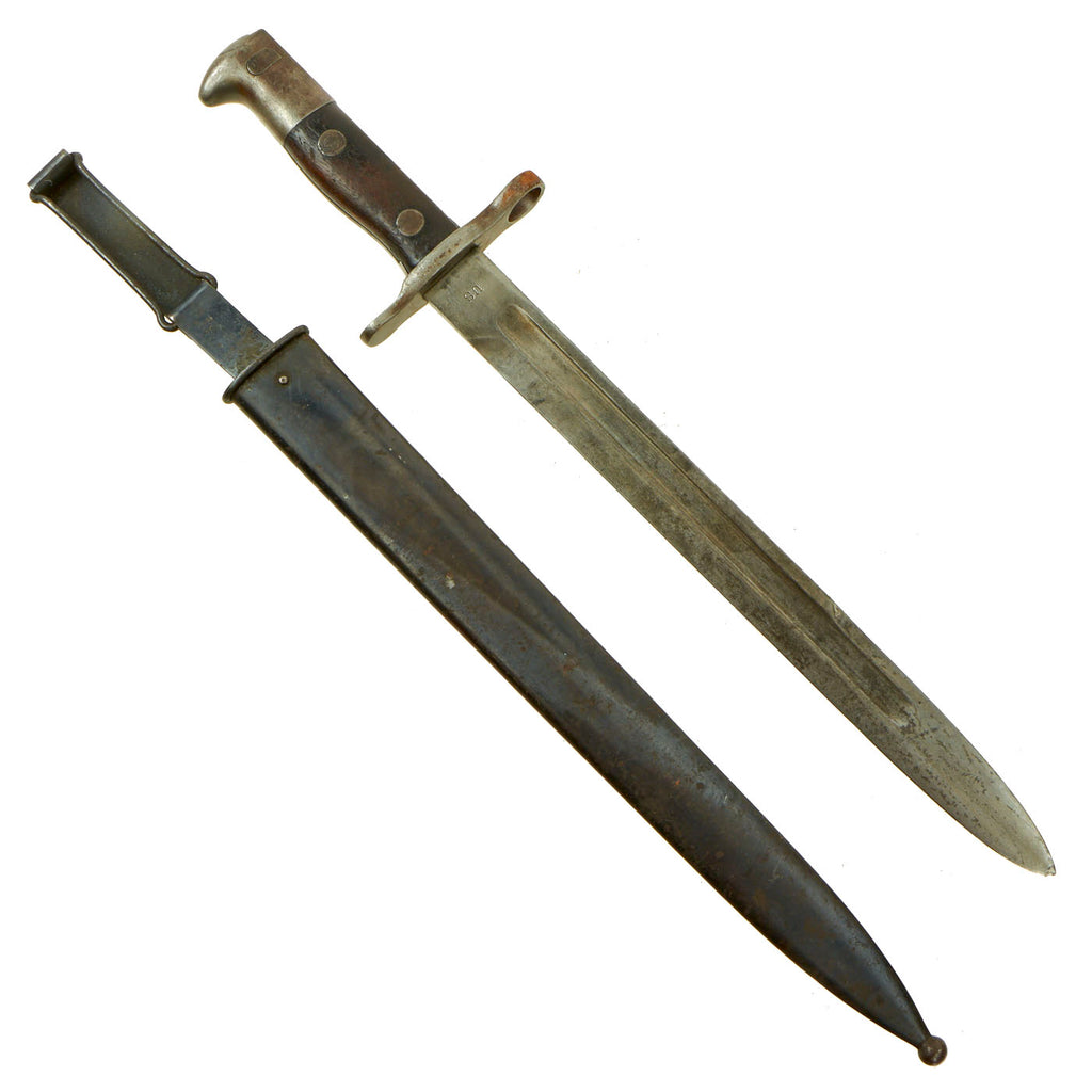 Original U.S. Pre-WWI M1892 Bayonet and Scabbard for Springfield Krag-Jørgensen Rifles - dated 1901 Original Items