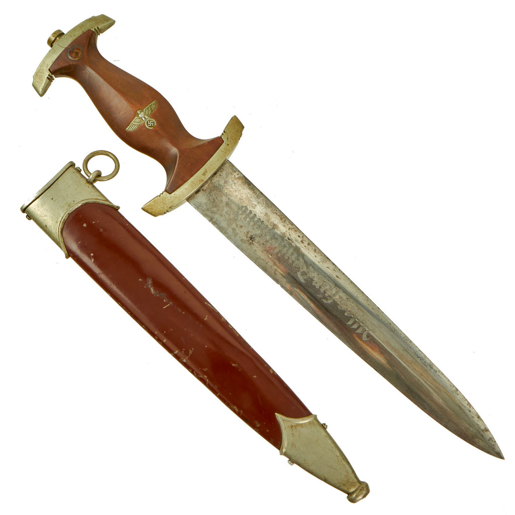 Original German Early WWII SA Dagger by Rare Maker Hugo Berns of Solingen with Scabbard Original Items