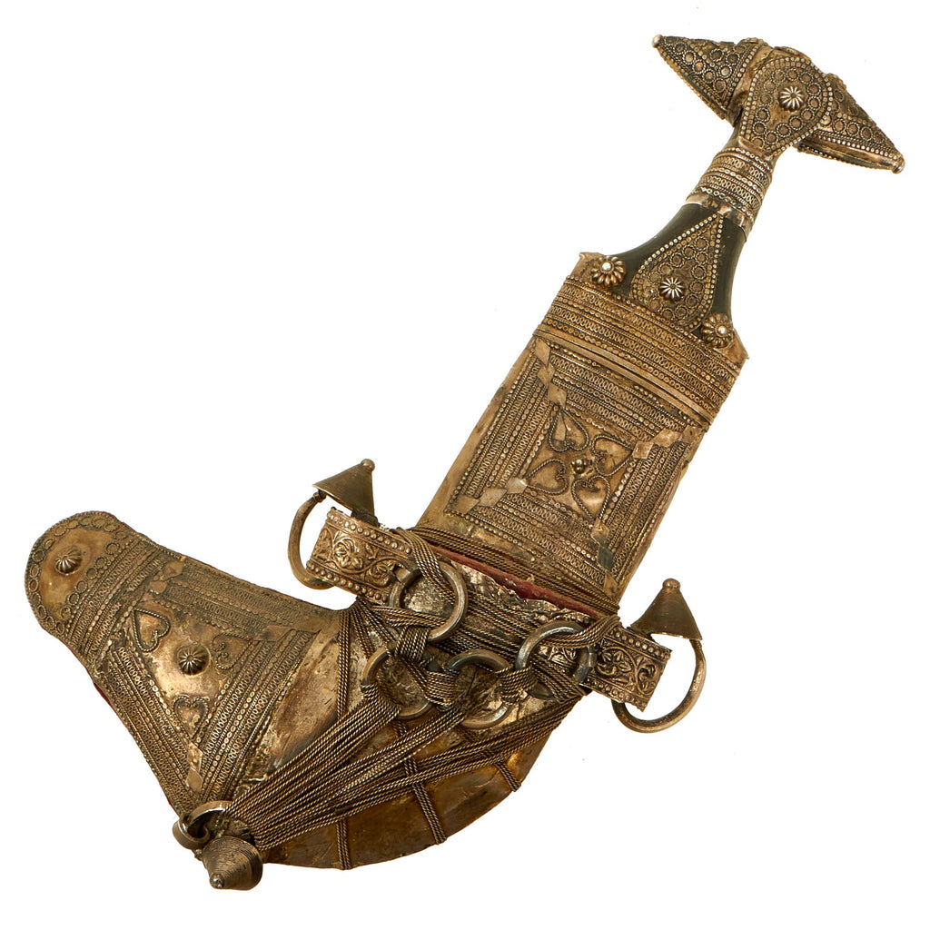 Original 19th Century Arabian Jambiya Dagger with Heavily Silver Decor ...