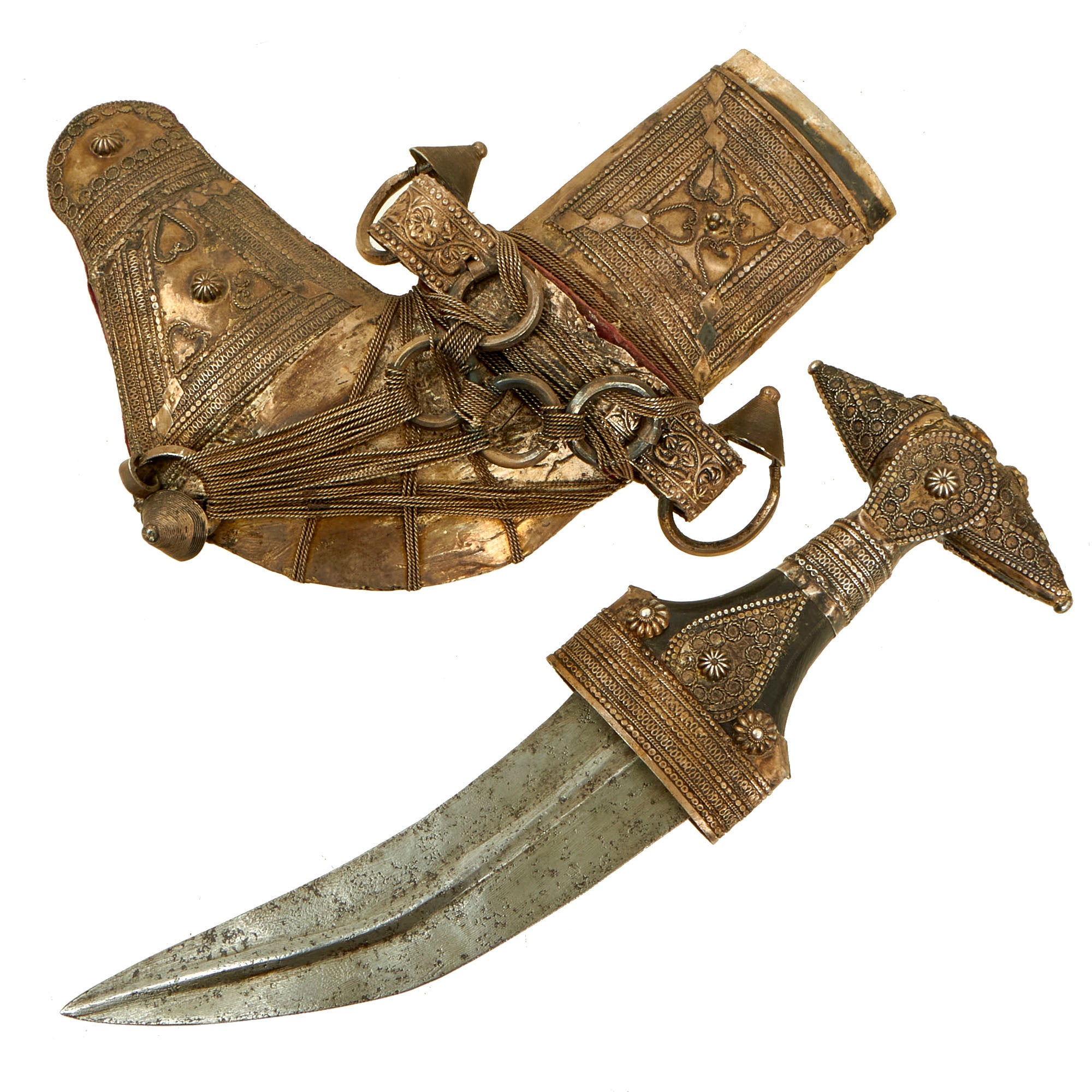 ジャンピーヤ　アラビア Original 19th Century Arabian Jambiya Dagger with Heavily Silver