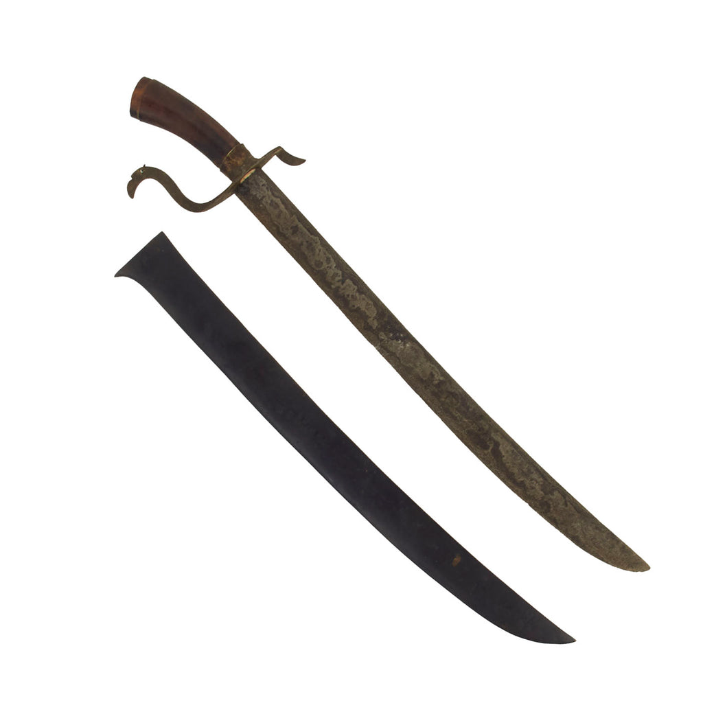 Original Philippines 19th/20th Century Damascus Steel Talibong Sword and Scabbard Original Items