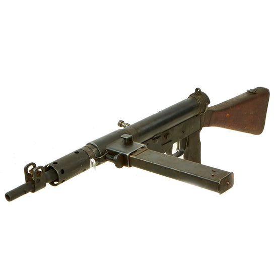 Original British WWII Sten Mk V Display Submachine Gun with Magazine Original Items