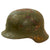 Original German WWII M42 Army Heer Concrete Camouflage Helmet Shell with Liner Band - stamped EF68 Original Items