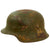 Original German WWII M42 Army Heer Concrete Camouflage Helmet Shell with Liner Band - stamped EF68 Original Items
