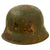 Original German WWII M42 Army Heer Concrete Camouflage Helmet Shell with Liner Band - stamped EF68 Original Items