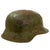 Original German WWII M42 Army Heer Concrete Camouflage Helmet Shell with Liner Band - stamped EF68 Original Items
